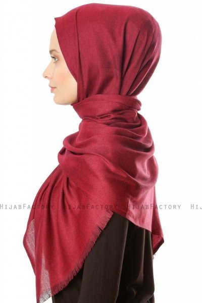Ece - Dunkles Fuchsie Pashmina Hijab
