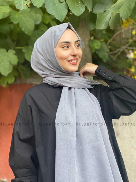 Ermina - Grau Baumwolle Hijab - Mirach
