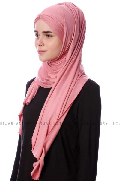 Eslem - Dunkelrosa Pile Jersey Hijab - Ecardin