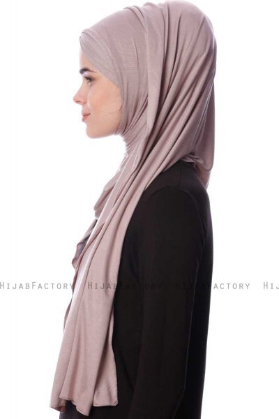 Eslem - Steingrau Pile Jersey Hijab - Ecardin