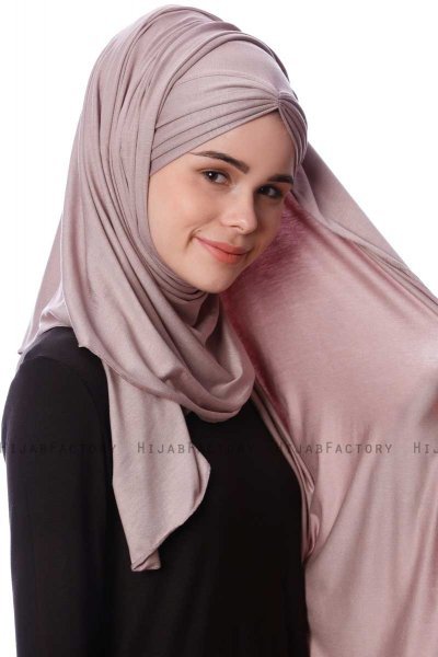 Eslem - Steingrau Pile Jersey Hijab - Ecardin