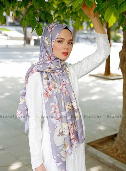 Fani - Lila Gemustertes Hijab - Sal Evi