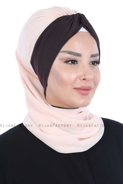 Gill - Beige & Braun Praktisch Hijab