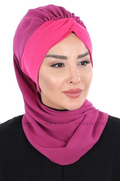 Gill - Fuchsie & Fuchsie Praktisch Hijab