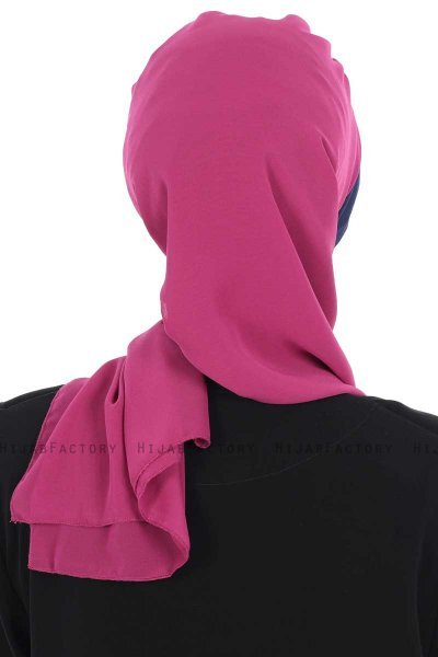 Gill - Fuchsie & Navy Blau Praktisch Hijab