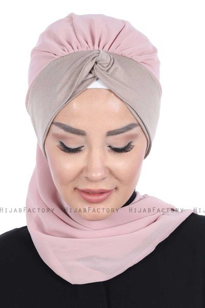 Gill - Altrosa & Taupe Praktisch Hijab