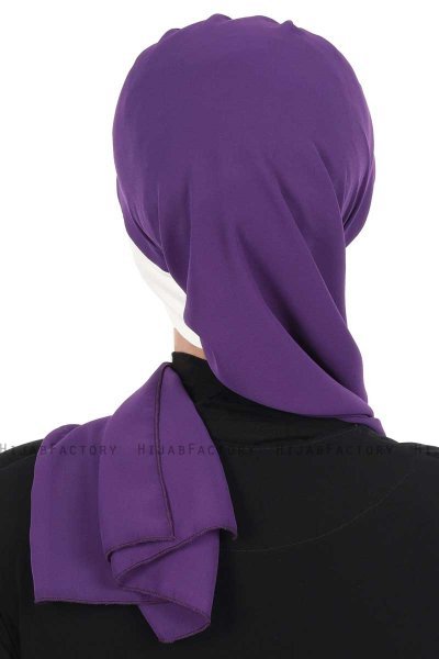 Gill - Lila & Creme Praktisch Hijab
