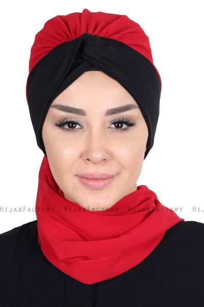 Gill - Rot & Schwarz Praktisch Hijab