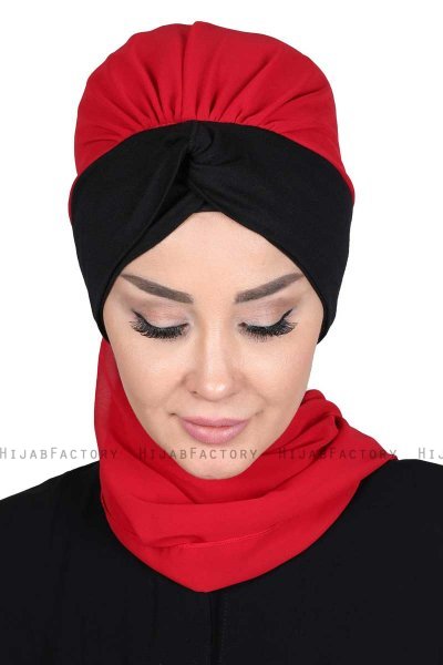 Gill - Rot & Schwarz Praktisch Hijab