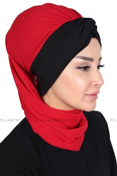 Gill - Rot & Schwarz Praktisch Hijab