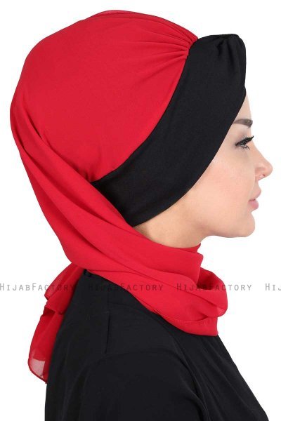 Gill - Rot & Schwarz Praktisch Hijab