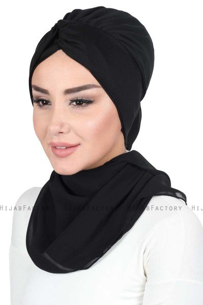 Gill - Schwarz & Schwarz Praktisch Hijab