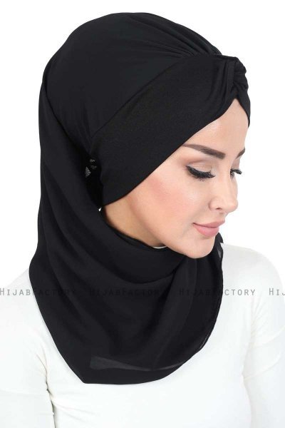Gill - Schwarz & Schwarz Praktisch Hijab