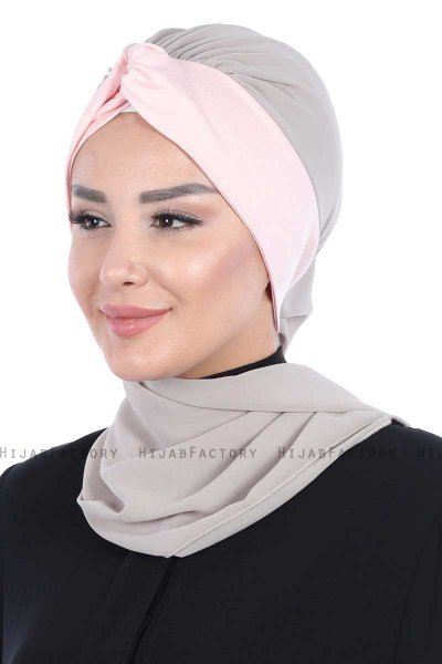 Gill - Taupe & Altrosa Praktisch Hijab