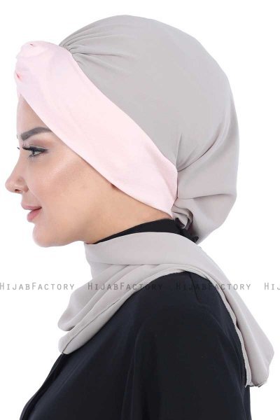 Gill - Taupe & Altrosa Praktisch Hijab