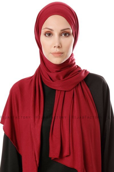 Hande - Bordeaux Baumwolle Hijab - Gülsoy