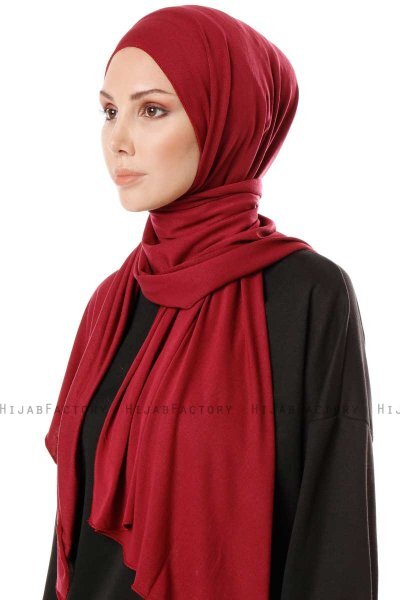 Hande - Bordeaux Baumwolle Hijab - Gülsoy