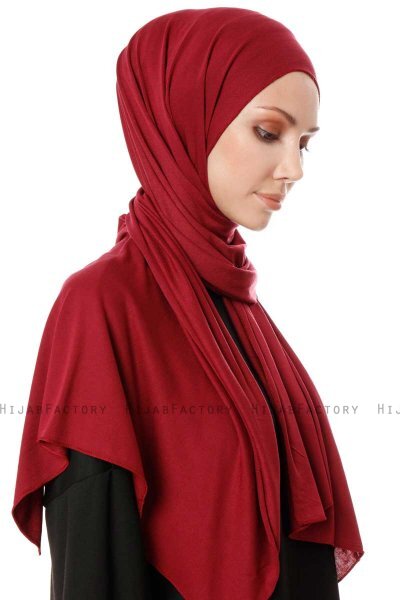 Hande - Bordeaux Baumwolle Hijab - Gülsoy