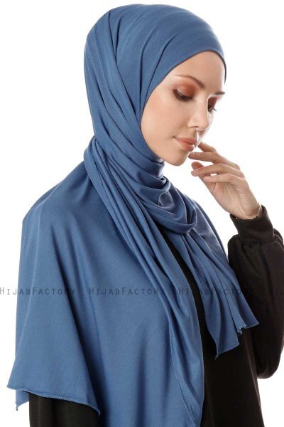 Hande - Indigo Baumwolle Hijab - Gülsoy