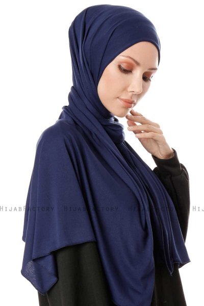 Hande - Navy Blau Baumwolle Hijab - Gülsoy