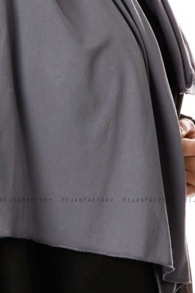 Hande - Dunkelgrau Baumwolle Hijab - Gülsoy