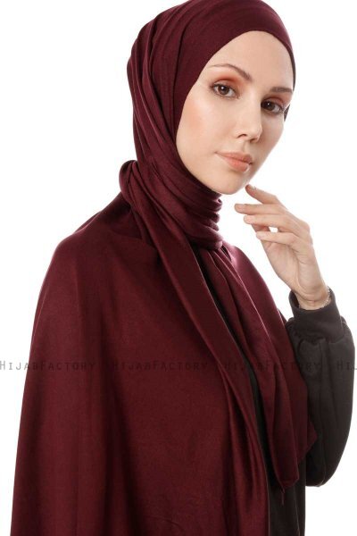 Hande - Dunkelviolett Baumwolle Hijab - Gülsoy