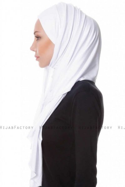 Hanfendy Vit Praktisk One Piece Sjal Hijab 201702c