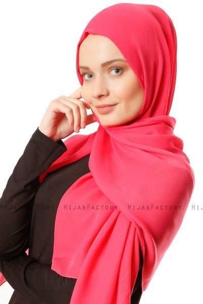 Hazal - Fuchsie Crepe Hijab - Ecardin