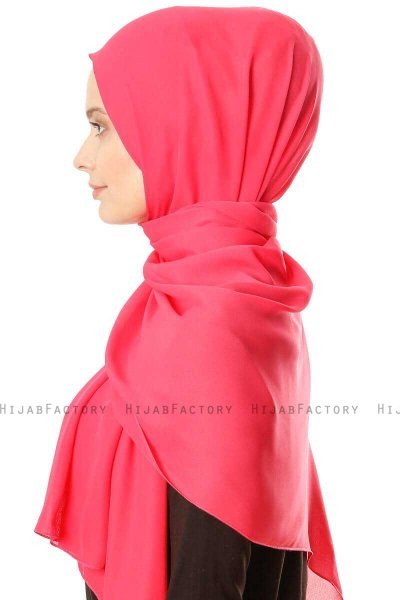 Hazal - Fuchsie Crepe Hijab - Ecardin