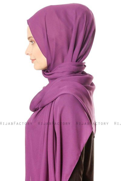 Hazal - Lila Crepe Hijab - Ecardin
