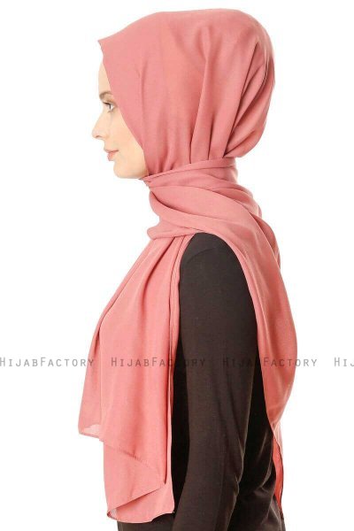 Hazal - Ziegelrot Crepe Hijab - Ecardin