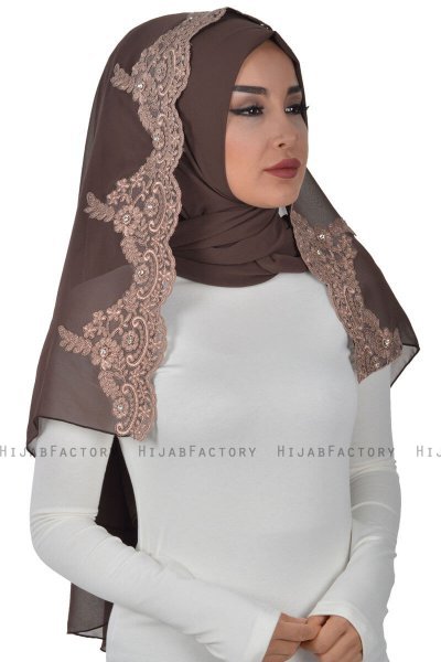Helena - Braun Praktisch Hijab - Ayse Turban