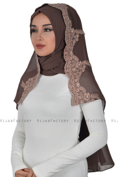Helena - Braun Praktisch Hijab - Ayse Turban