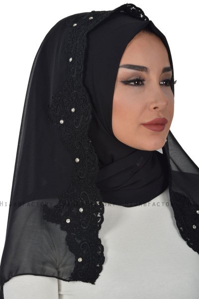 Helena - Schwarz Praktisch Hijab - Ayse Turban