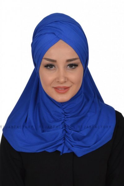 Hilda - Blau Baumwolle Hijab