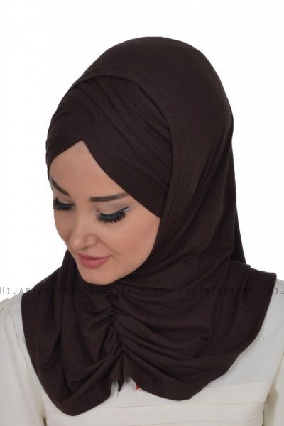 Hilda - Braun Baumwolle Hijab