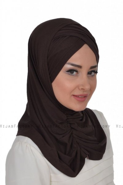 Hilda - Braun Baumwolle Hijab