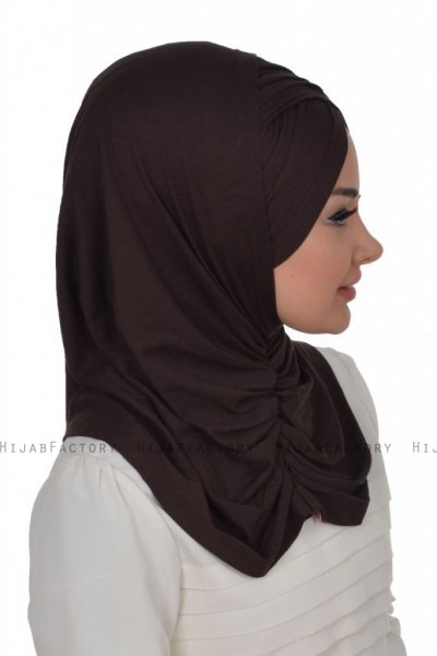 Hilda - Braun Baumwolle Hijab