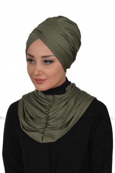 Hilda - Khaki Baumwolle Hijab