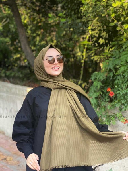 Jaeda - Khaki Baumwolle Hijab - Mirach
