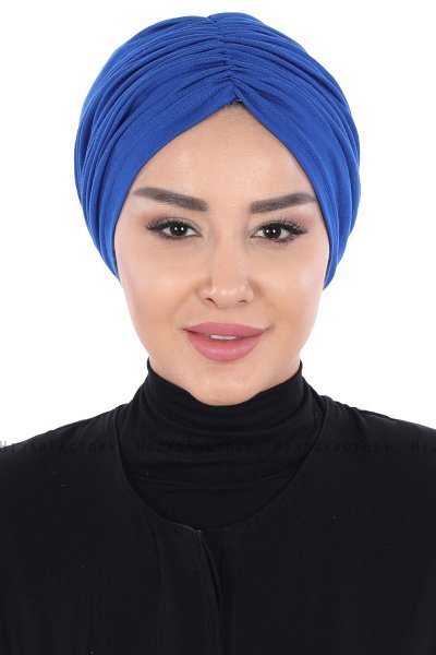 Jill - Blau Baumwolle Turban - Ayse Turban
