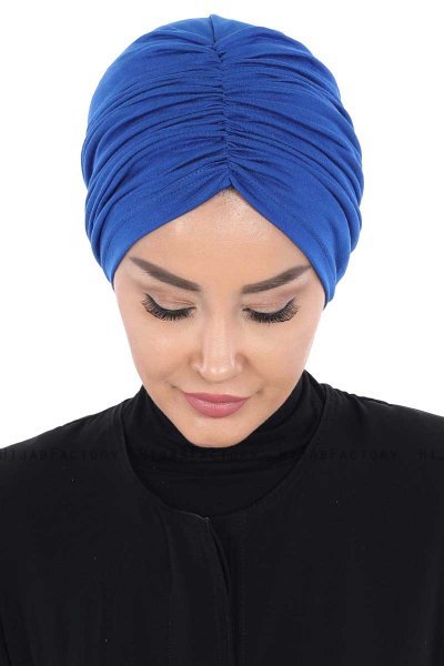 Jill - Blau Baumwolle Turban - Ayse Turban