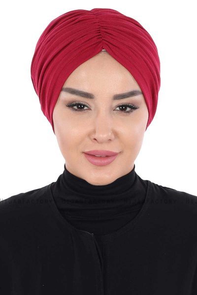 Jill - Bordeaux Baumwolle Turban - Ayse Turban