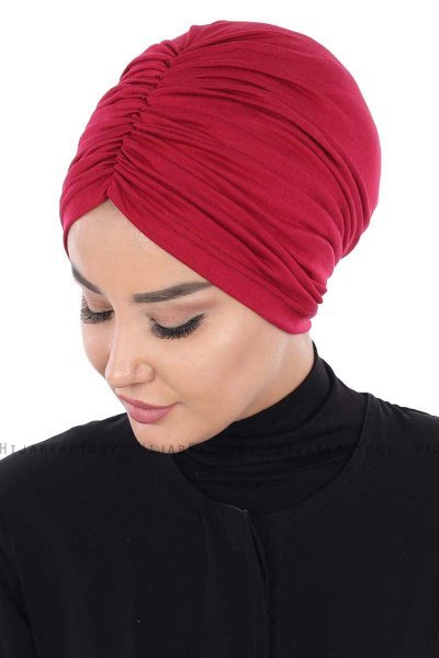 Jill - Bordeaux Baumwolle Turban - Ayse Turban