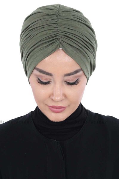 Jill - Khaki Baumwolle Turban