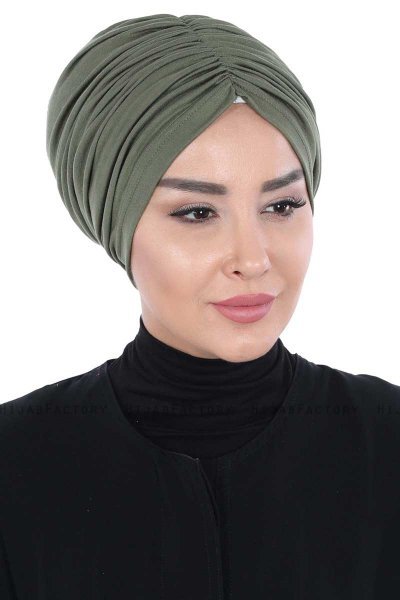 Jill - Khaki Baumwolle Turban