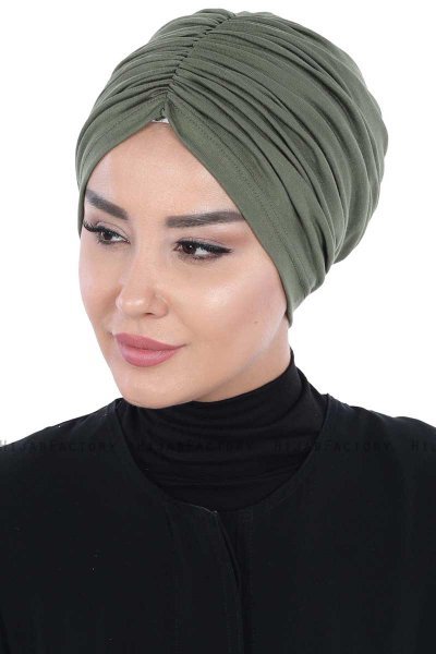 Jill - Khaki Baumwolle Turban