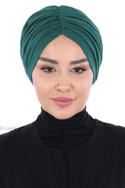 Jill - Dunkelgrün Baumwolle Turban - Ayse Turban