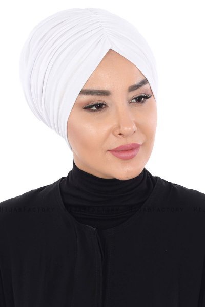 Jill - Weiß Baumwolle Turban - Ayse Turban