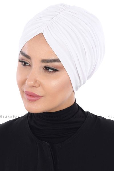 Jill - Weiß Baumwolle Turban - Ayse Turban